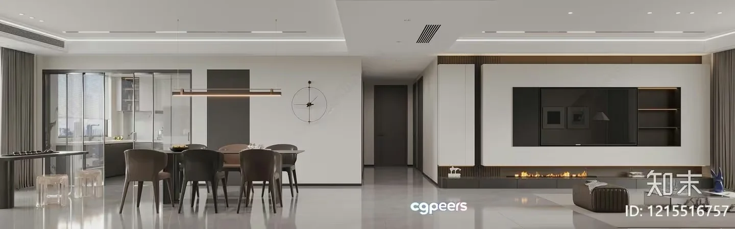 Modern Living Room 3D Model – 10642 – VRAY Render