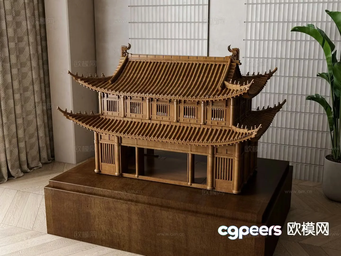 Ancient architectural sculptures tower sculptures art ornaments 3D models