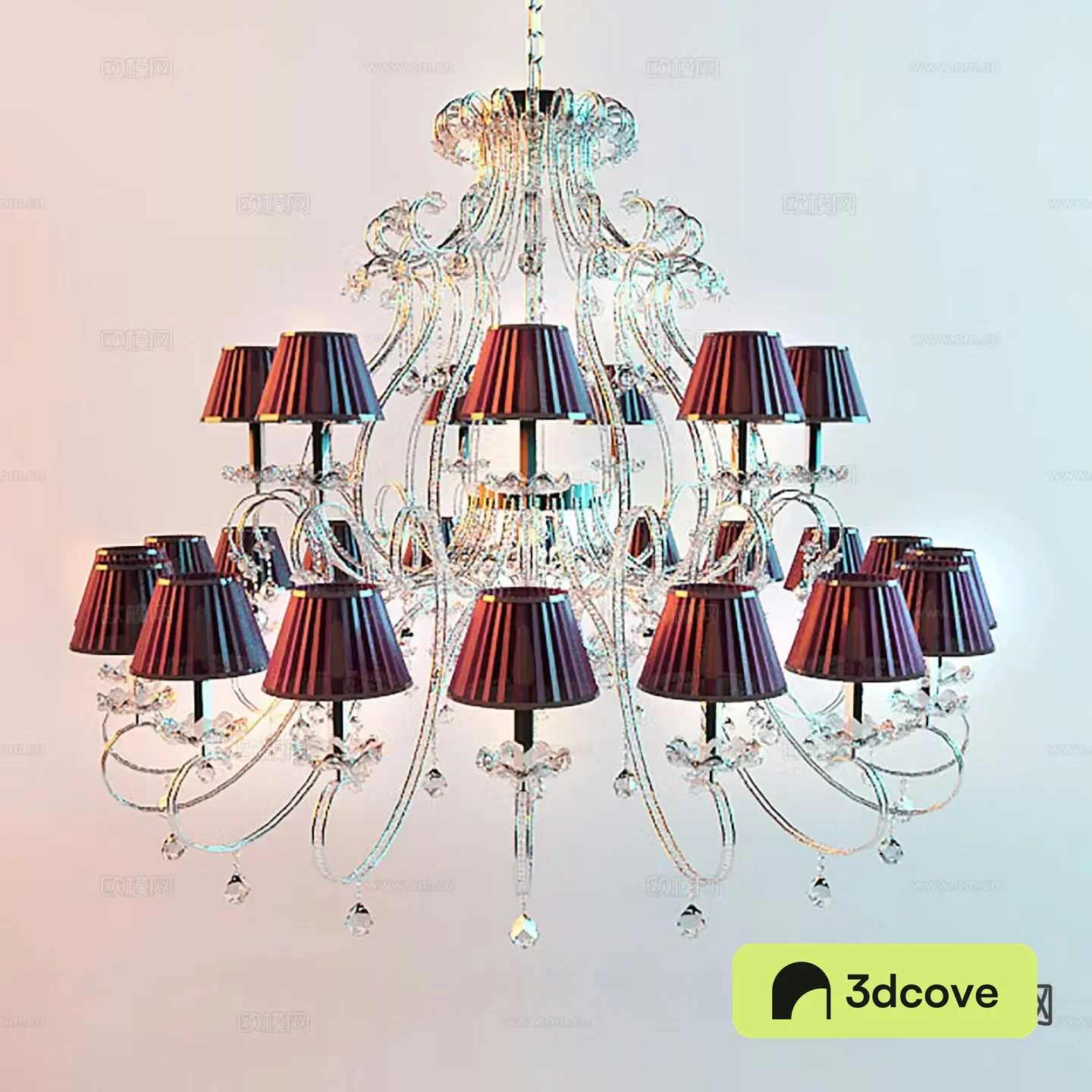 European style multi-head chandelier double-layer chandelier