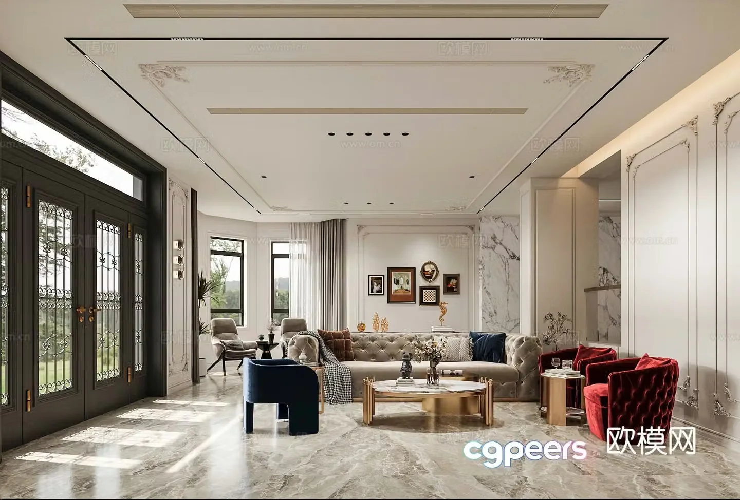 French living room 3d model