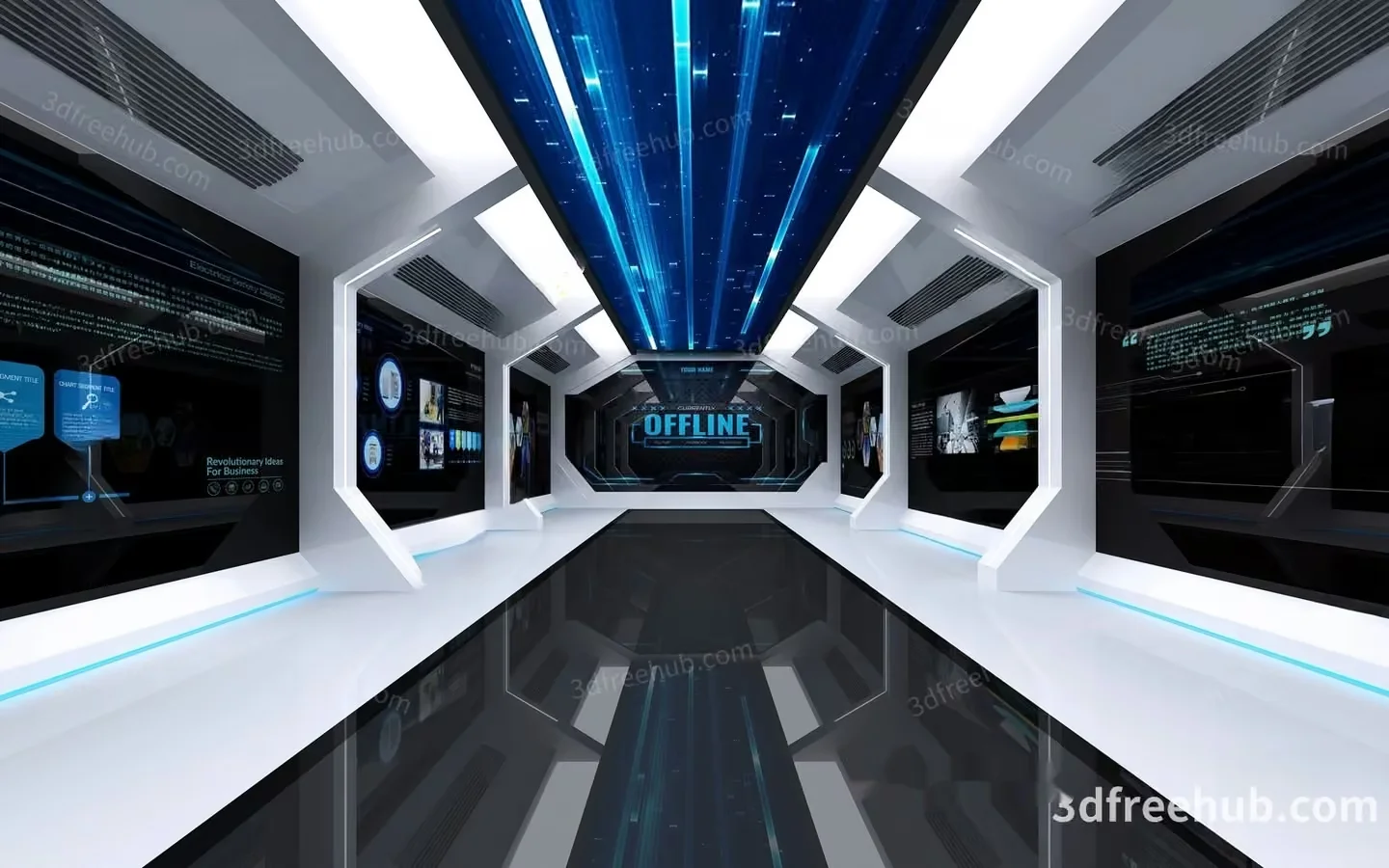A Futuristic Hallway 3D Model – 22607 – VRAY Render