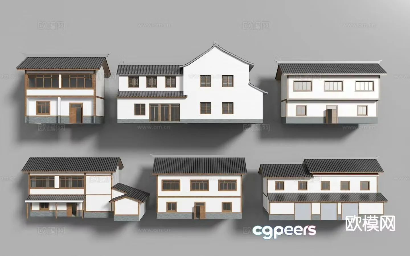 New Chinese-style rural self-built houses houses antique buildings ancient houses 3D model