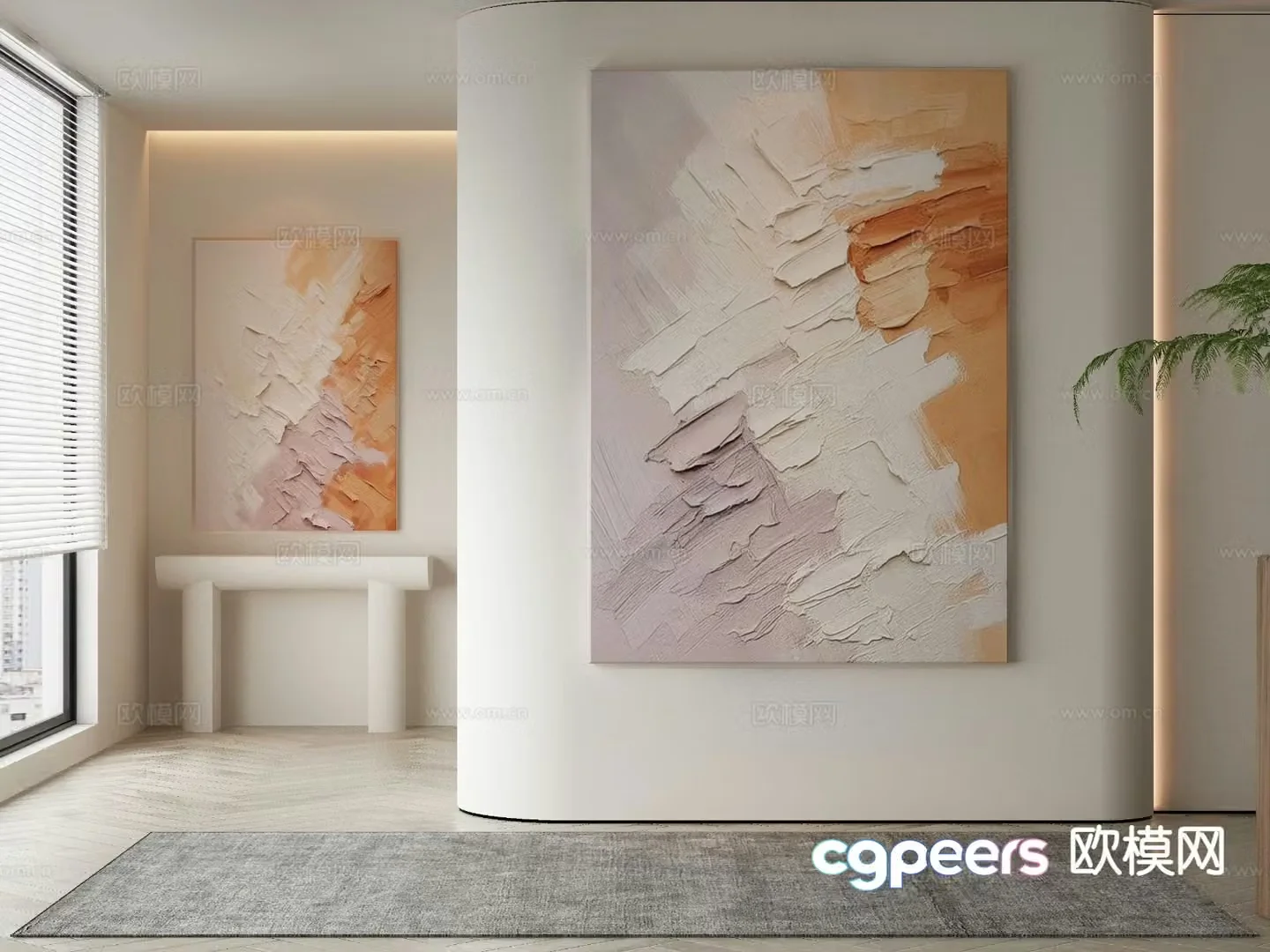Texture painting decorative painting hanging painting 3d model