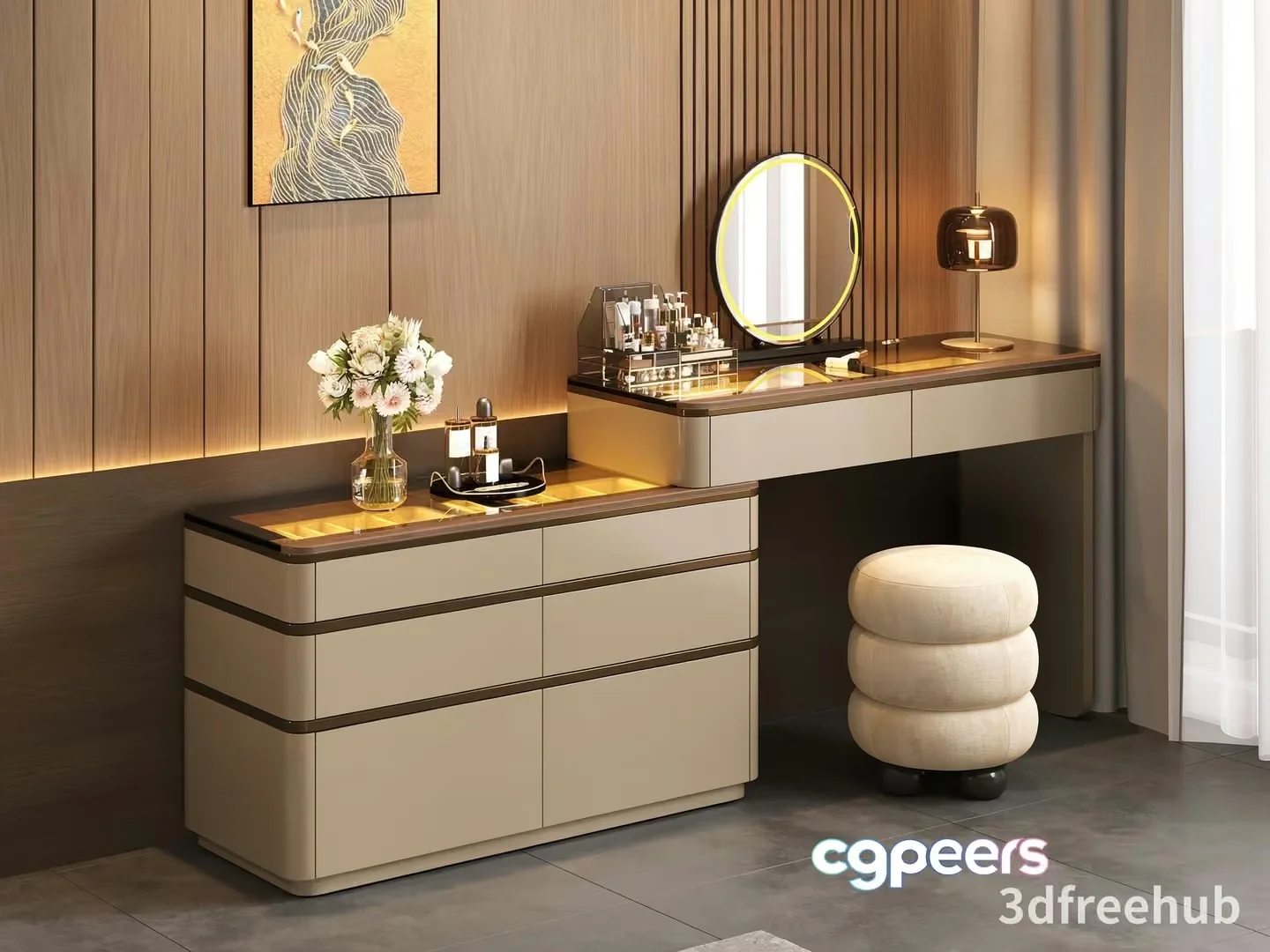 Modern Dressing Table 3D Model – 21559 – VRAY Render