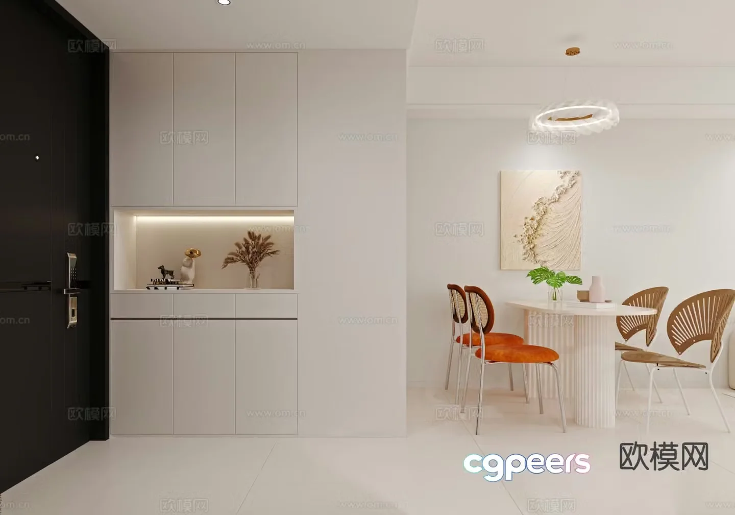 Cream style restaurant 3d model