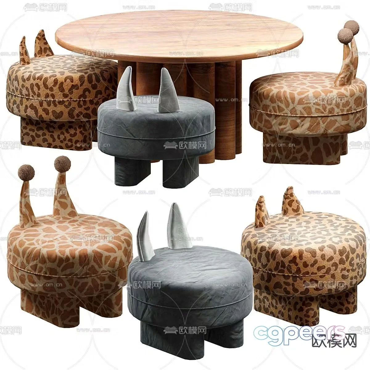 Children’s tables and chairs cartoon tables and chairs 3d model