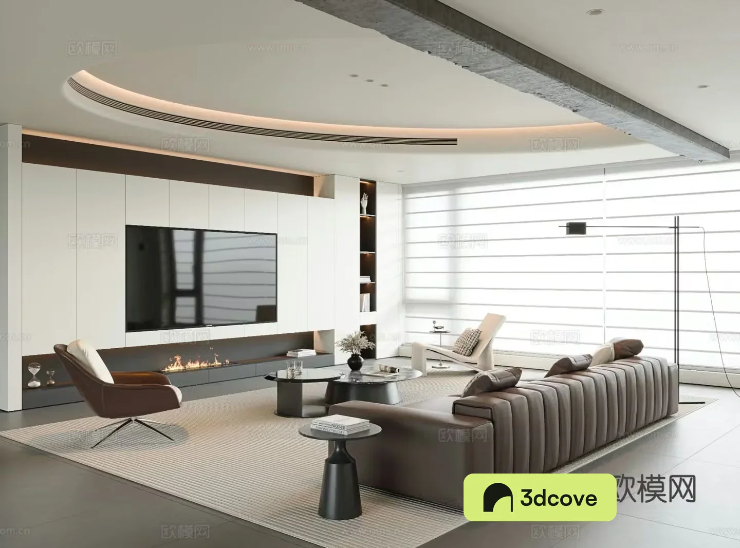 Italian style living room large flat floor living room