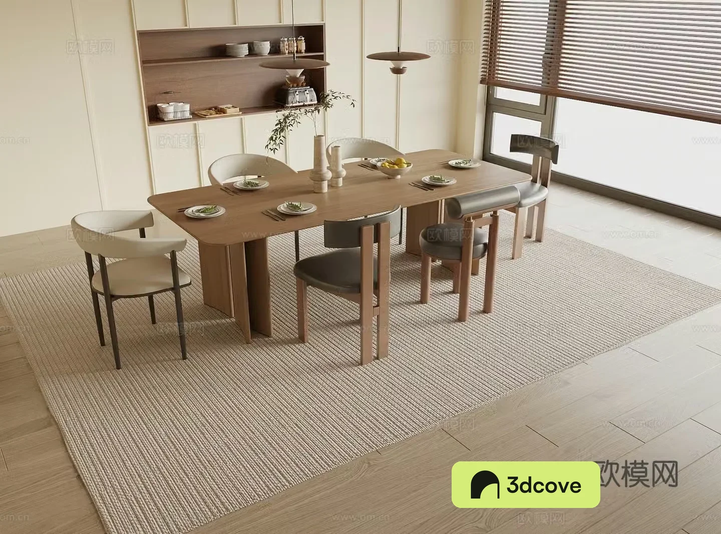 Medieval style dining table and chairs