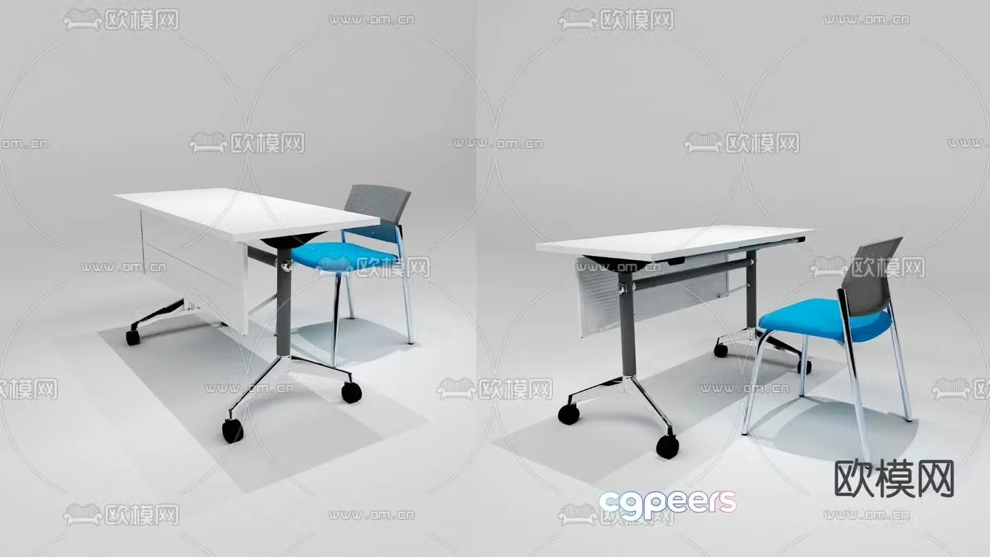 office desk training table 3d model