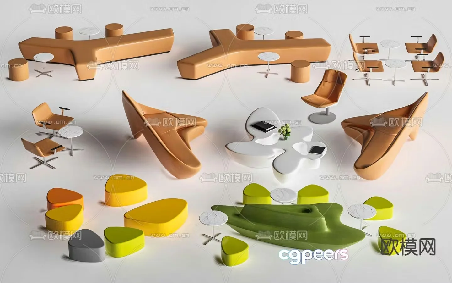 Office sofa lobby sofa 3d model