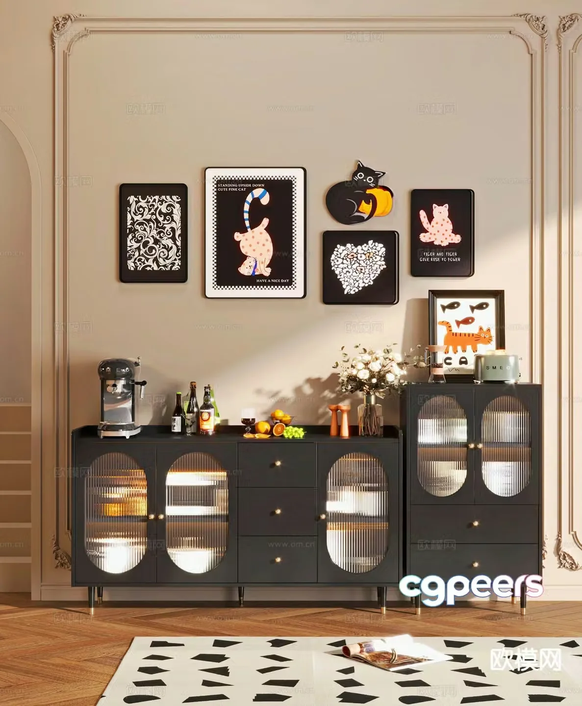 French sideboard 3D model
