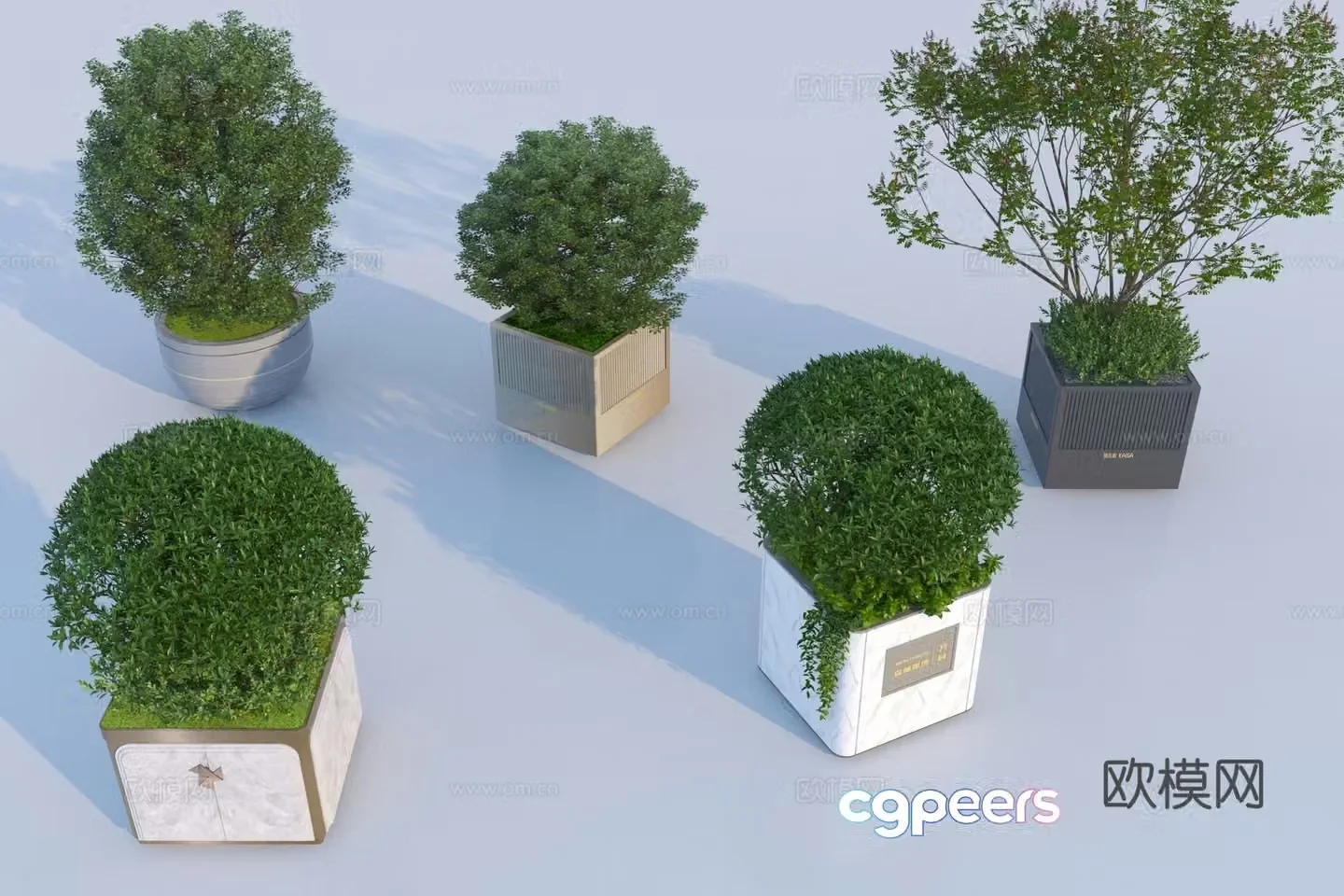 Modern mobile flower box flower bowl plant 3d model