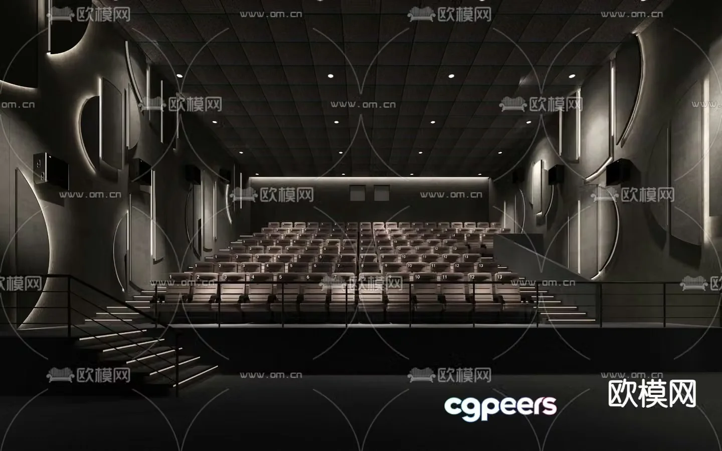 Cinema screening room 3d model