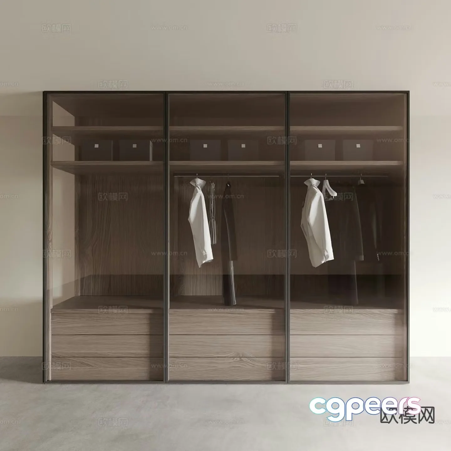 glass wardrobe wardrobe 3d model