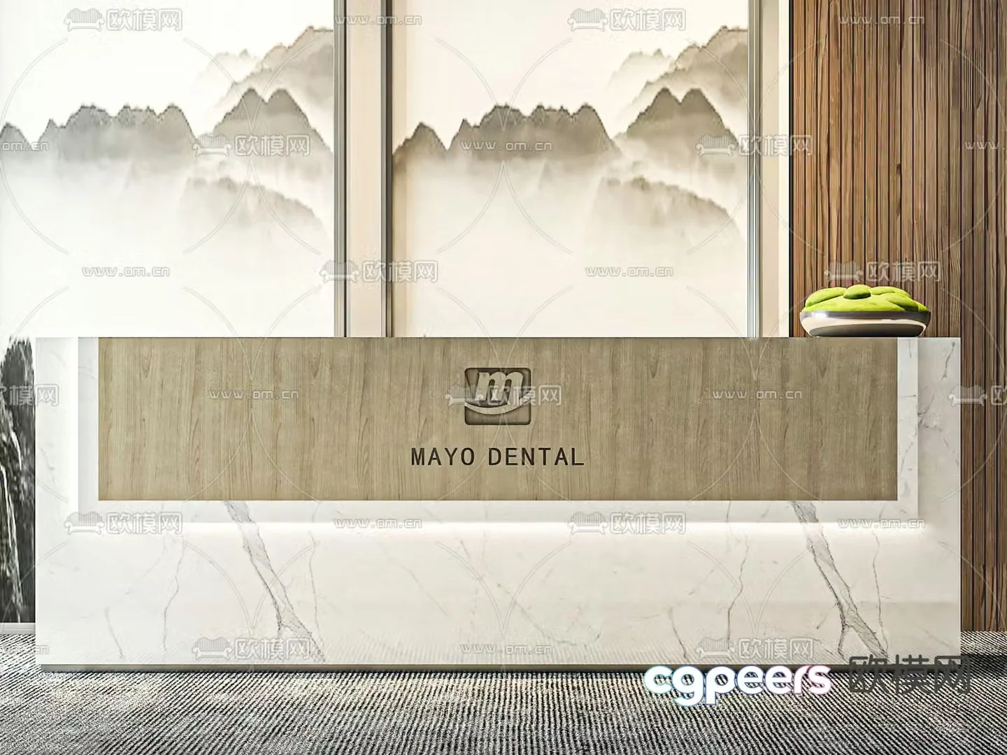 Front desk service desk reception desk 3d model