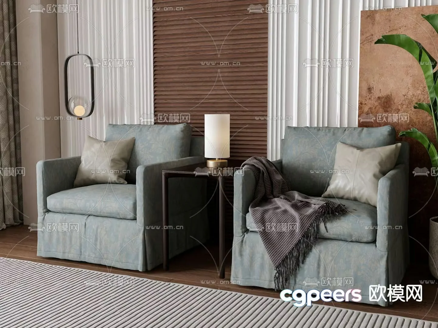 American single sofa 3d model
