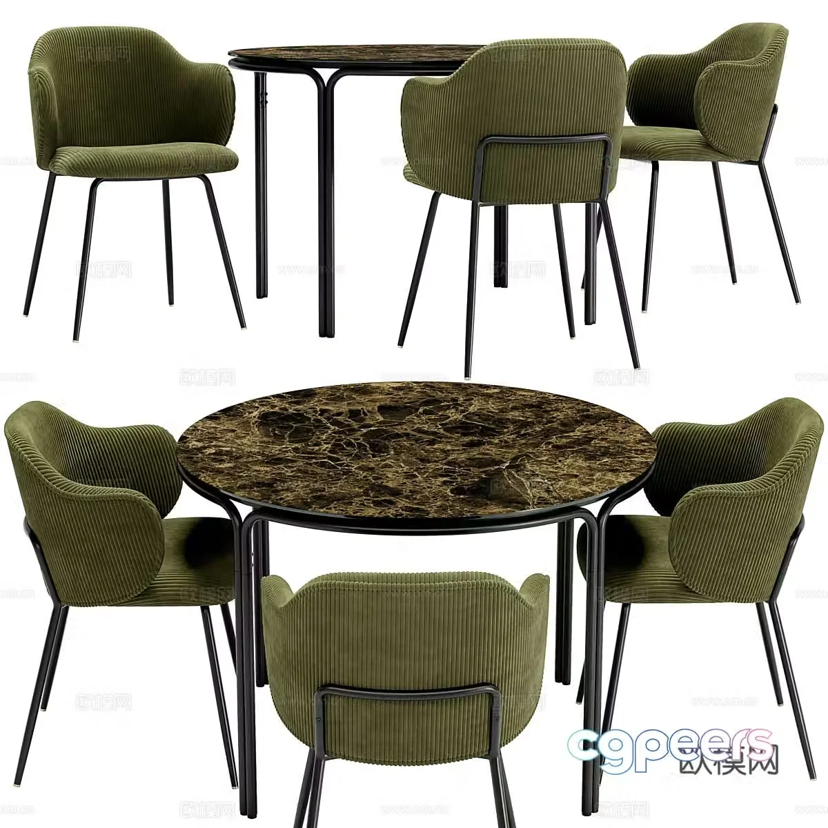 Dining table and dining chair 3d model