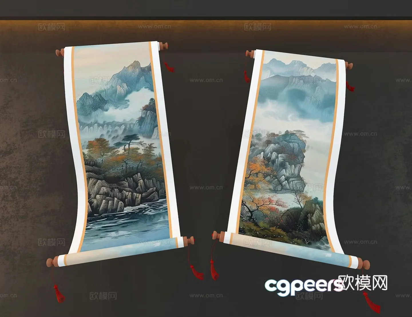 Landscape scroll 3d model