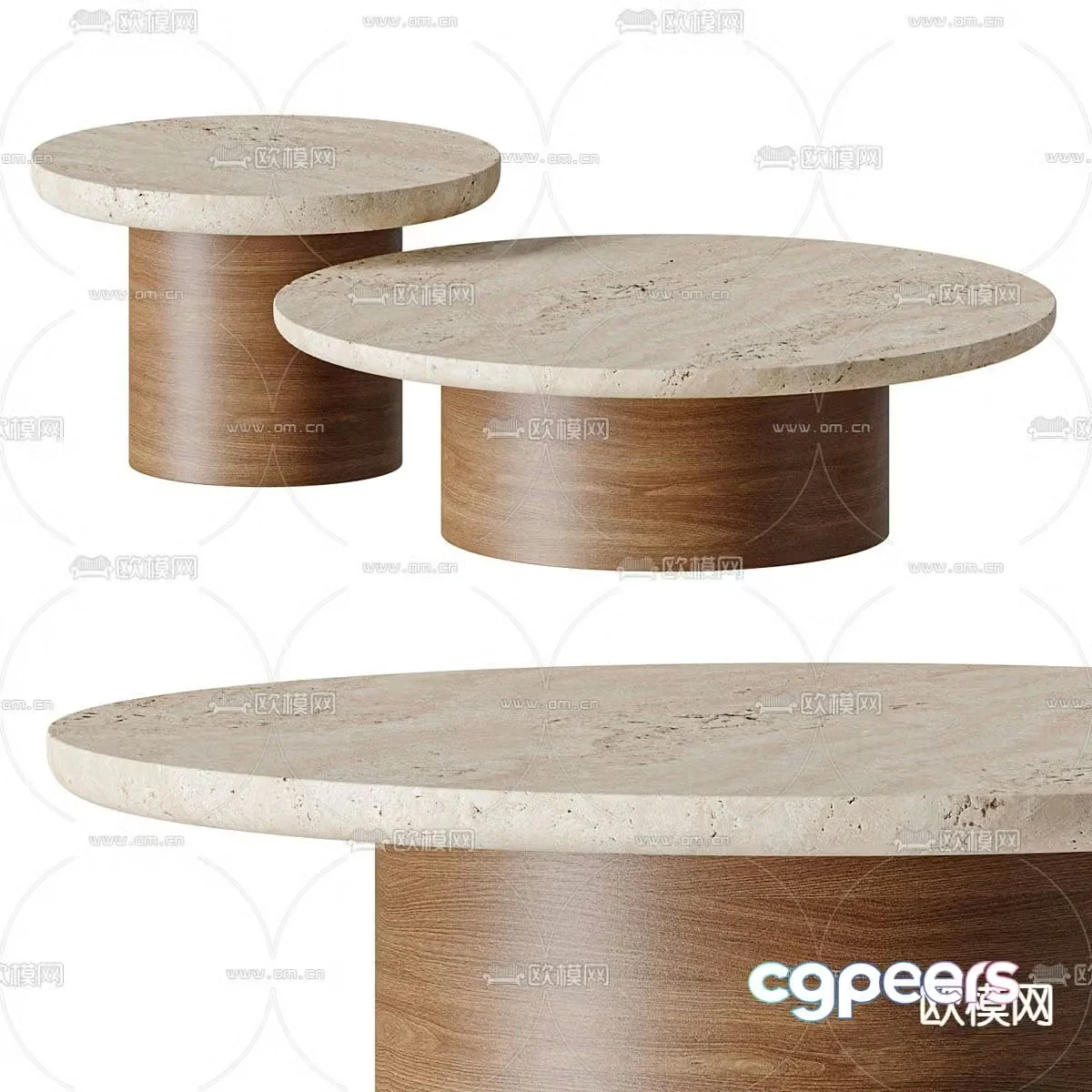Simple round coffee table 3D model
