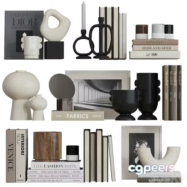 3ds Max Free – Decor shelf set 9 H&M