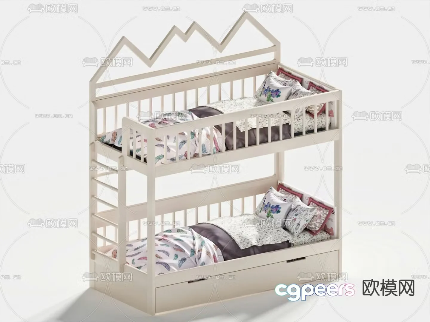 Bunk bed children’s bunk bed 3d model