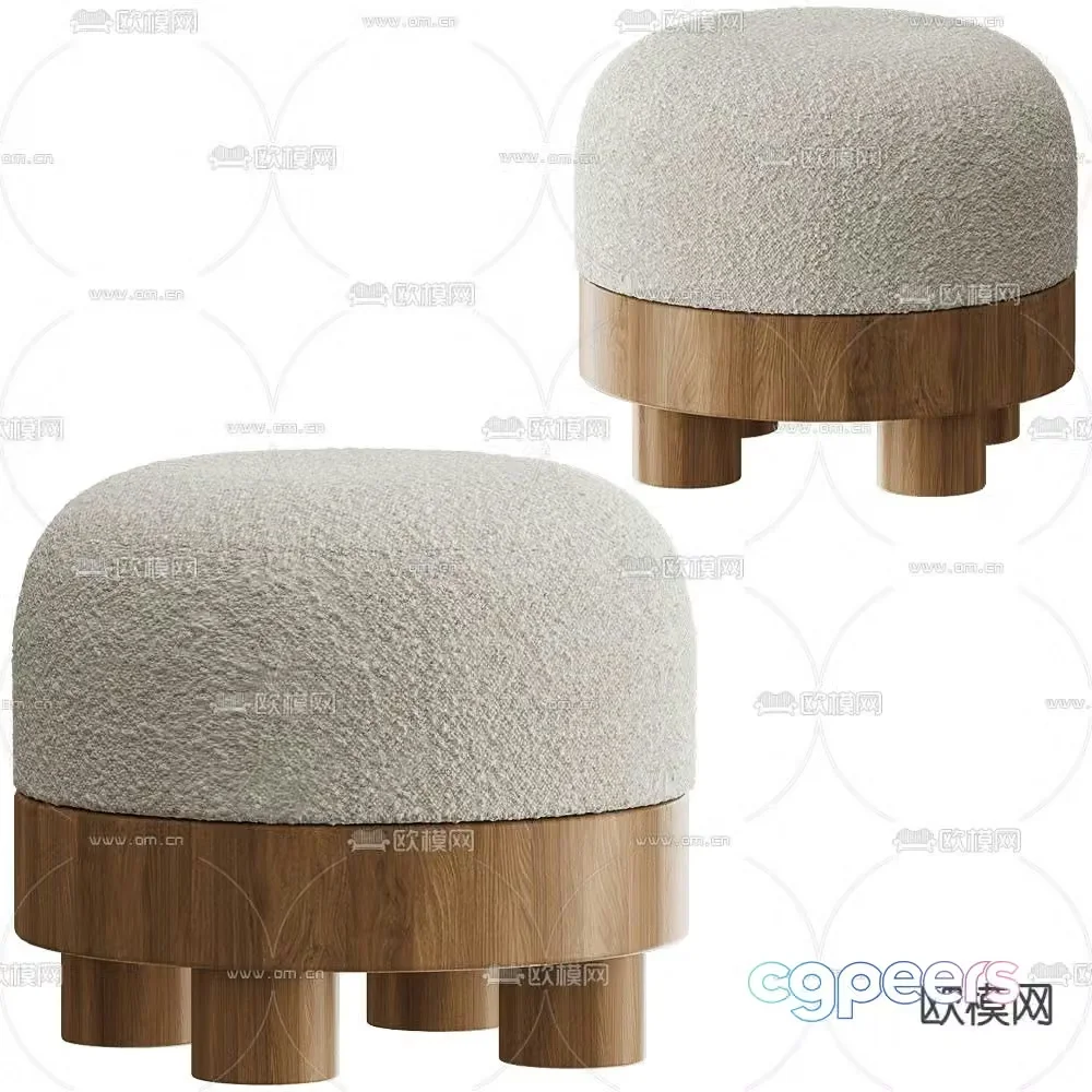 Carel Woodworks stool sofa stool footrest 3d model