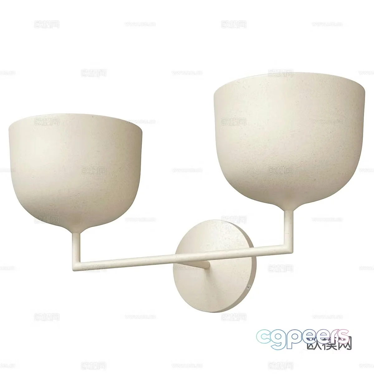 Creamy wind wall lamp 3d model