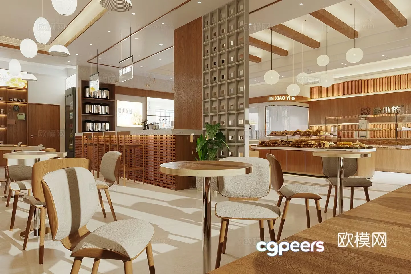 Log-Wind Cake Dessert Shop Bakery Coffee Shop Milk Tea Shop Cake Display Cabinet Cake 3D Model