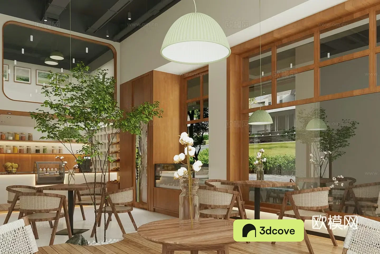 Log Cafe Milk Tea Shop Cake Dessert Shop Coffee Operating Desk Coffee Front Desk Coffee