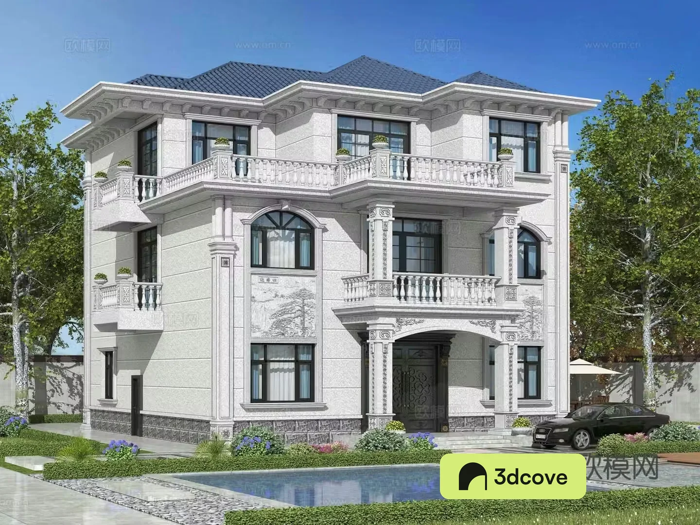 New Chinese style single-family villa appearance