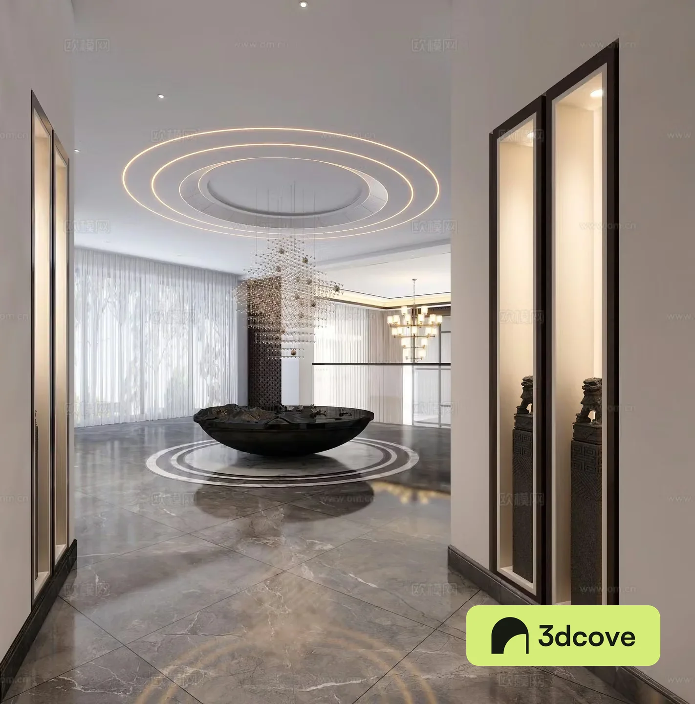 Aisle entrance villa entrance end view artistic conception landscape