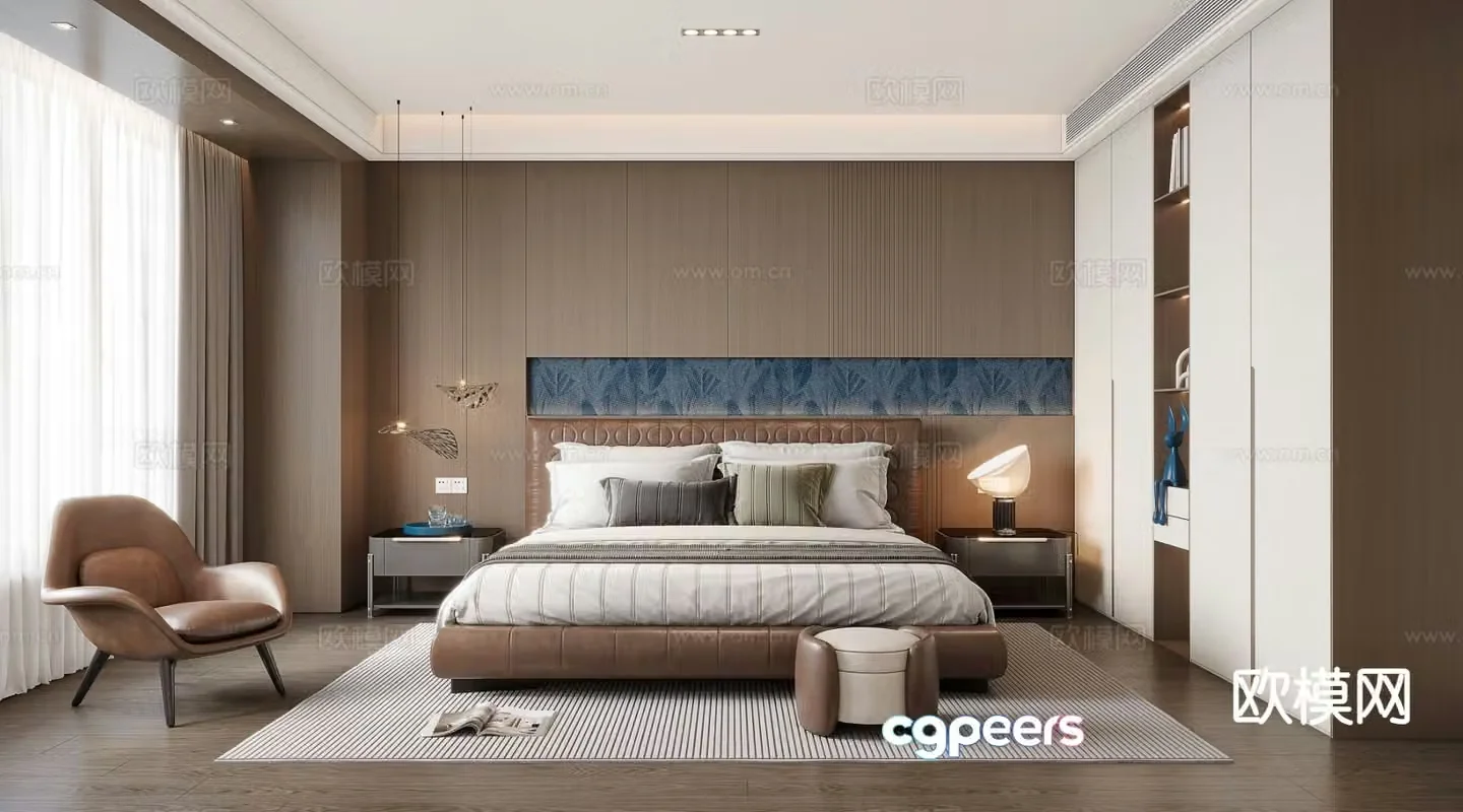 Italian style bedroom master room 3d model