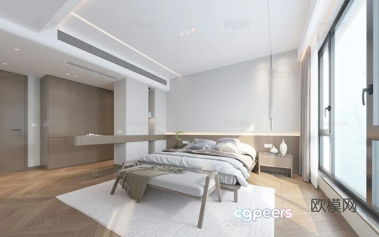 Modern bedroom master bedroom 3d model