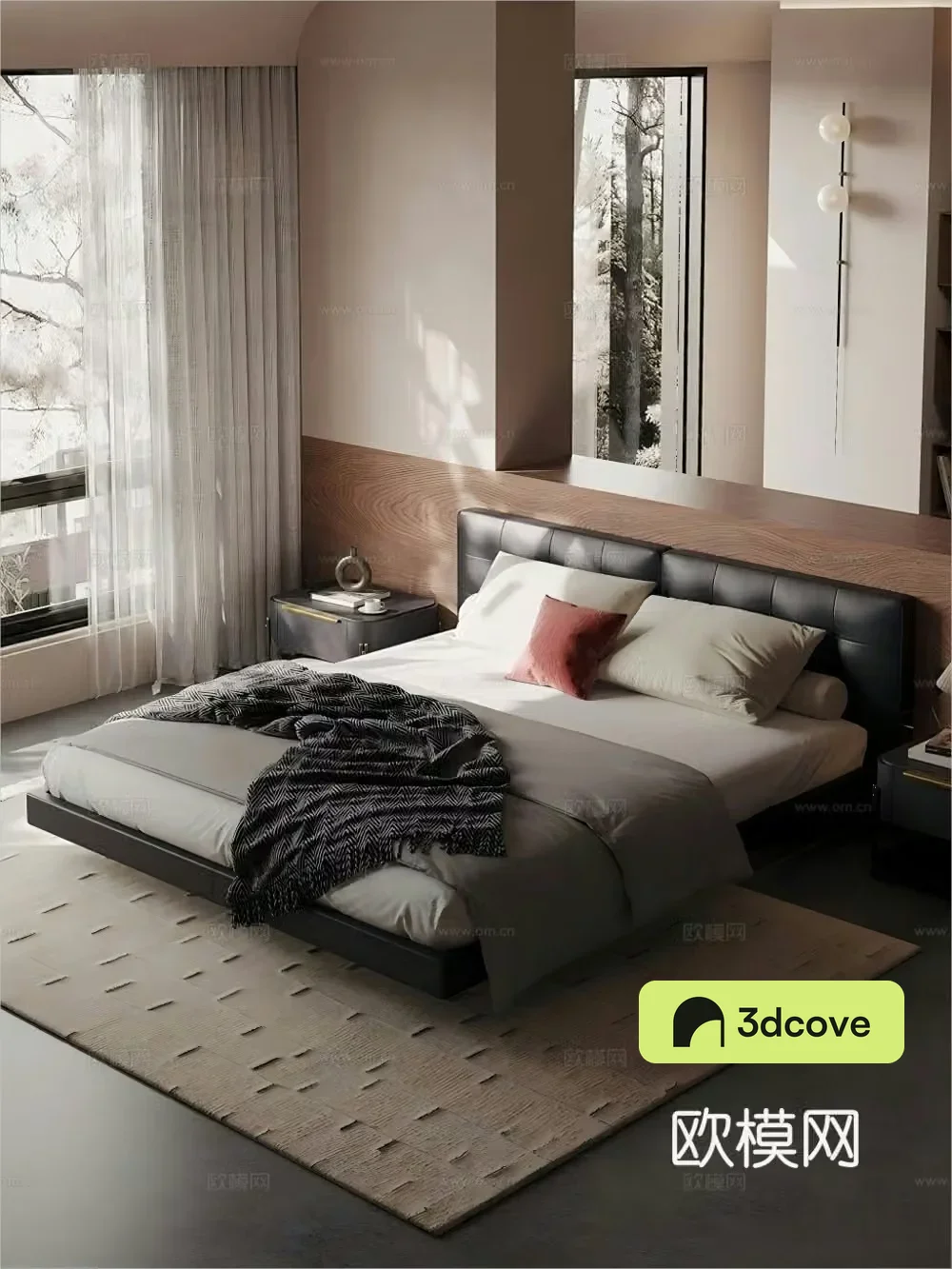 Modern simple double bed