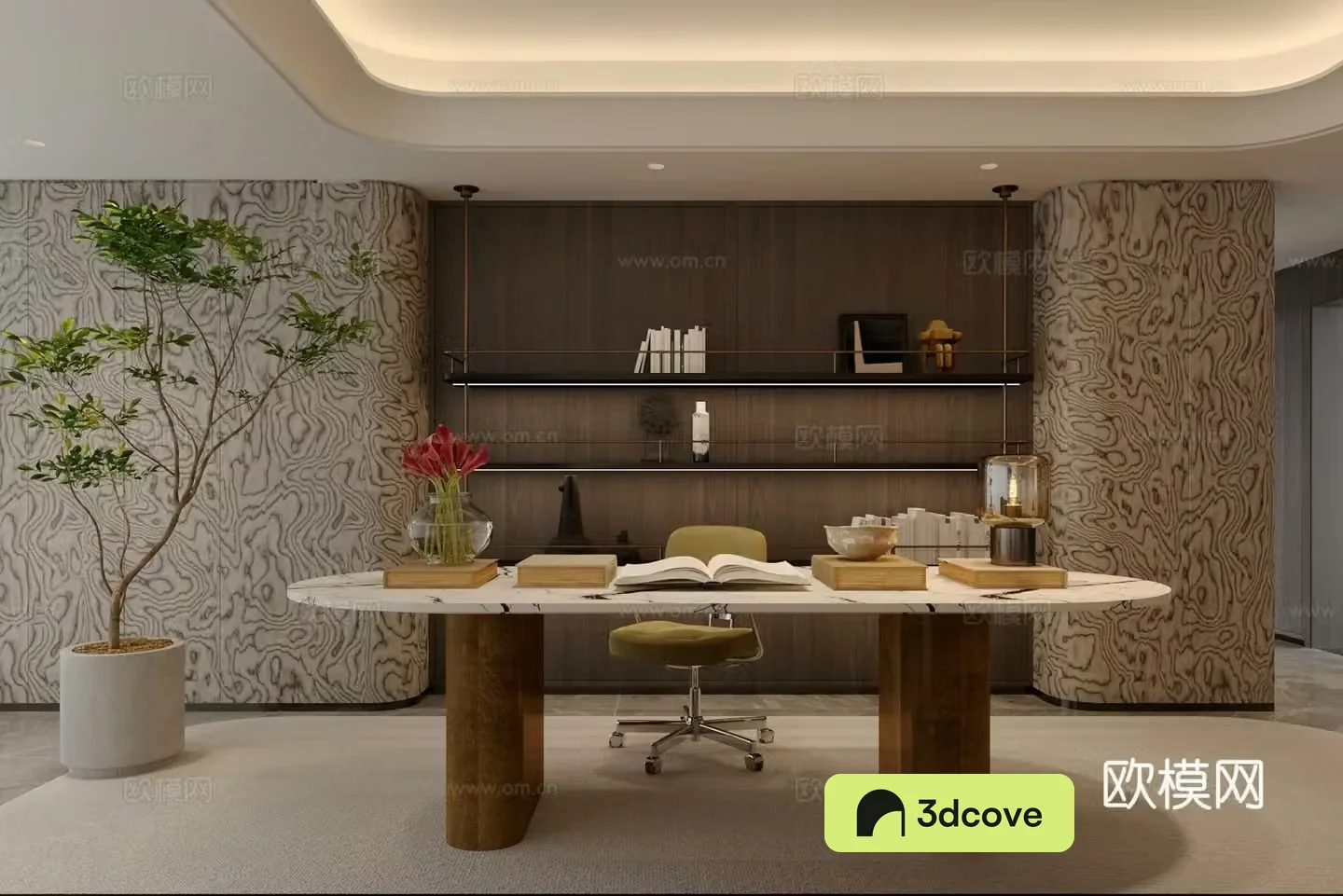 Light luxury Italian study living room study bedroom study open study Italian desk and chair