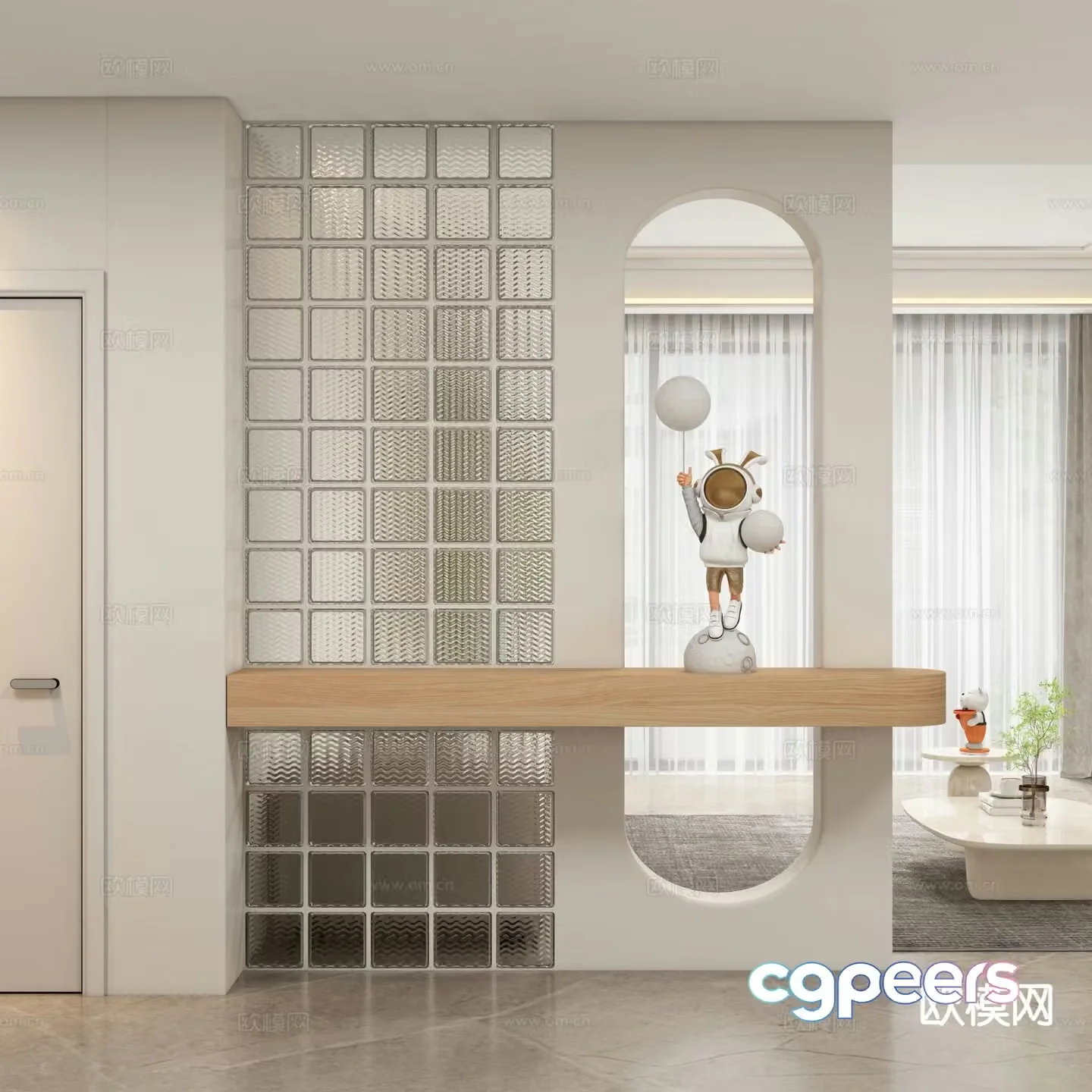 Cream style entrance hall 3D model