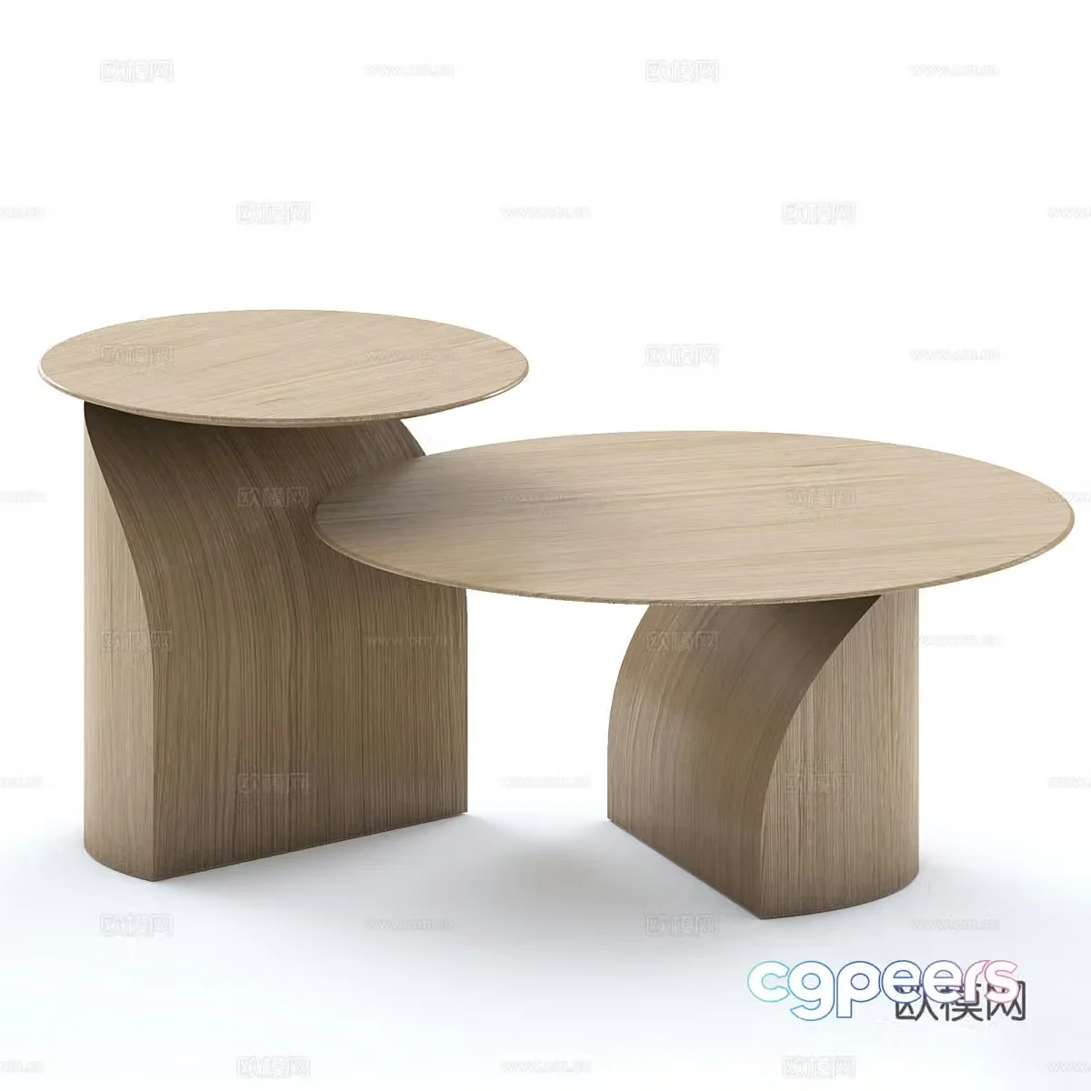 Round coffee table combination 3D model