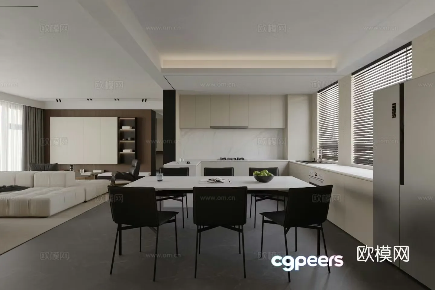 Modern guest restaurant 3d model