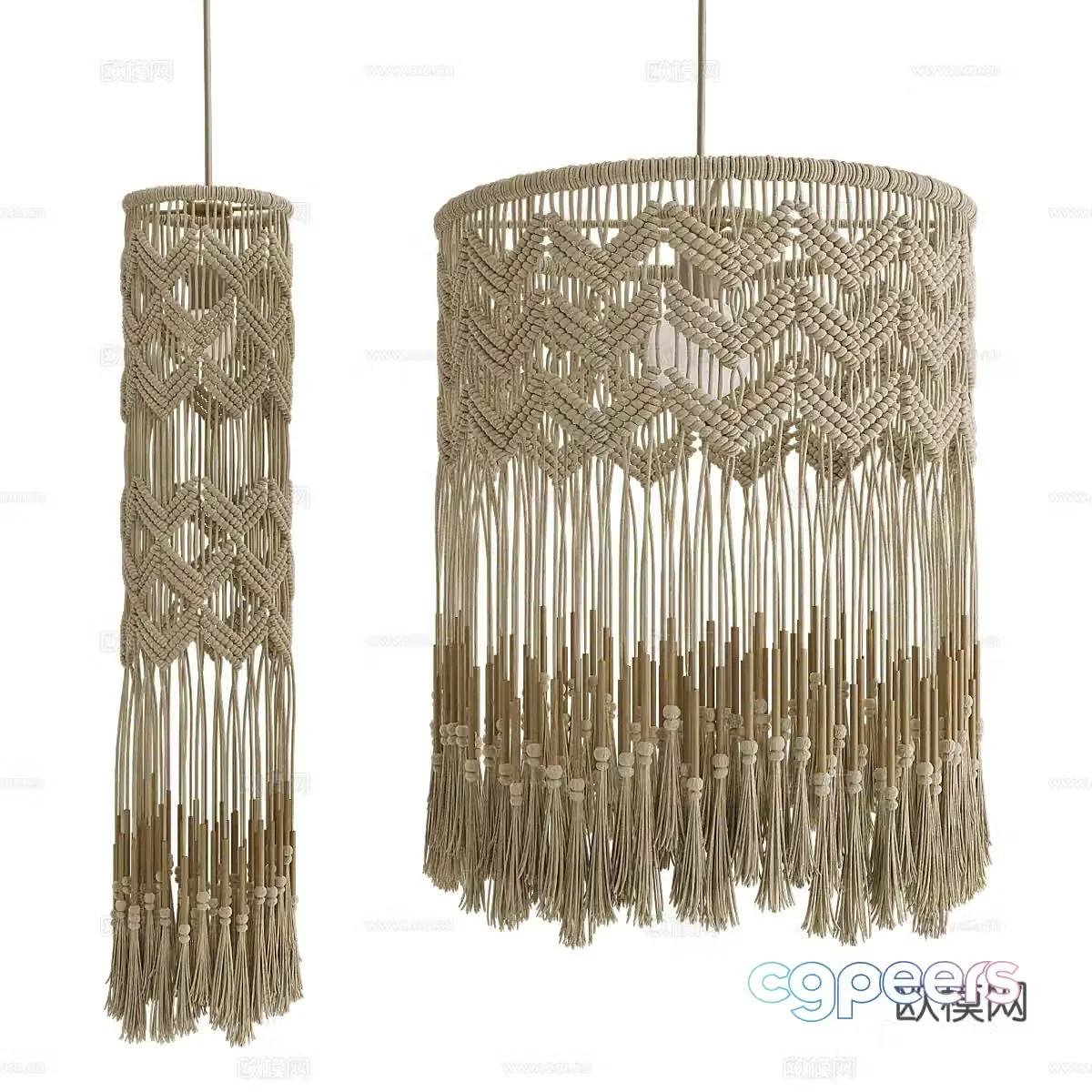 New Chinese style wasabi lace decorative chandelier 3D model