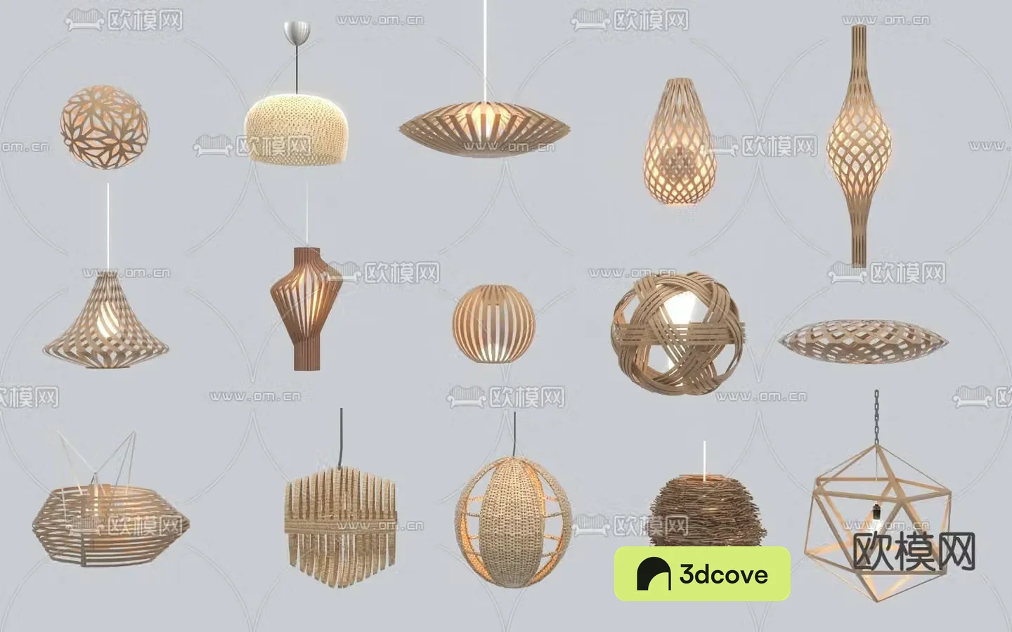 New Chinese style chandelier bamboo chandelier d model