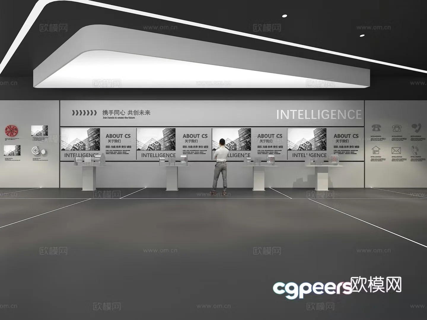 Cultural wall Corporate culture wall Display wall Theme wall Exhibition hall Campus culture Corridor 3D model
