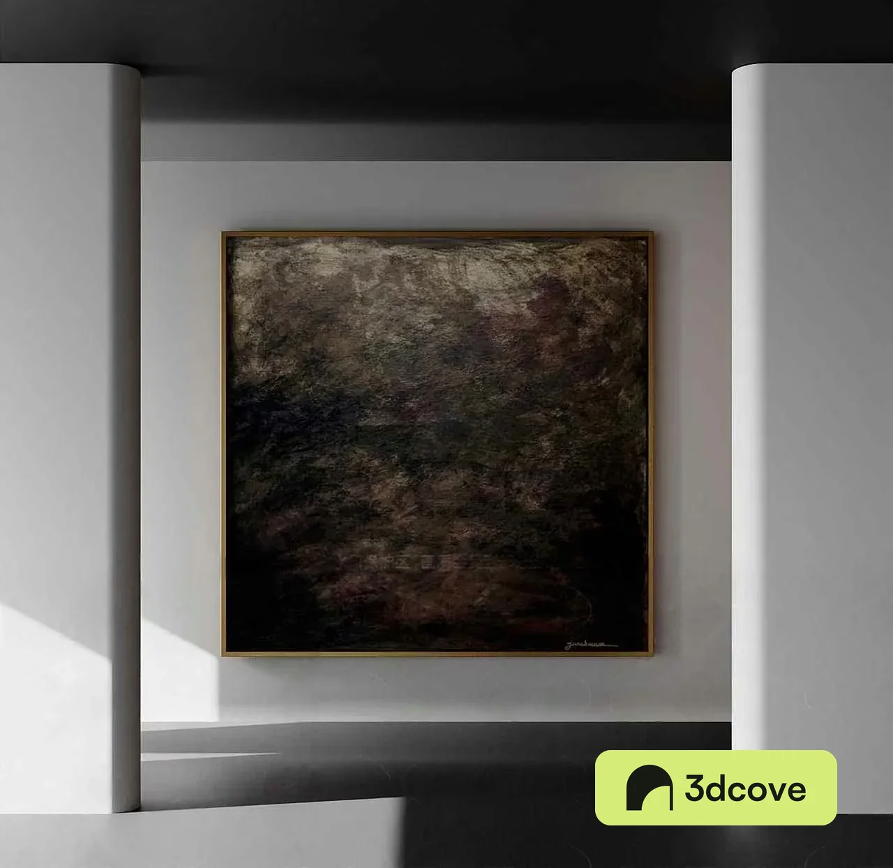 A Square Painting With A Gold Frame