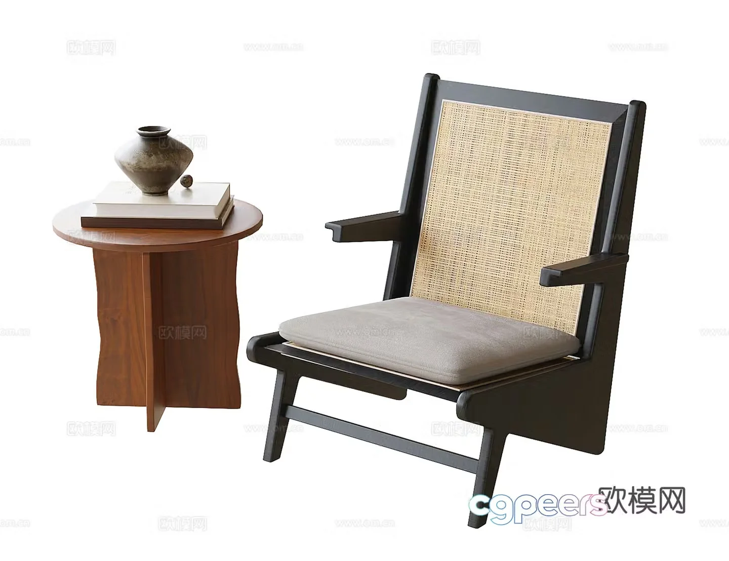 Modern leisure chair Single chair Side angle 3D model