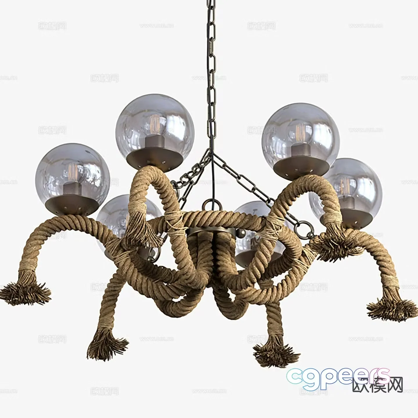 Nordic chandelier hall chandelier 3d model