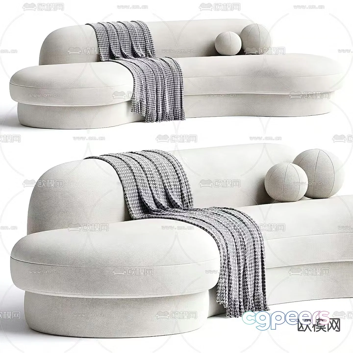 Special shaped sofa curved sofa 3d model