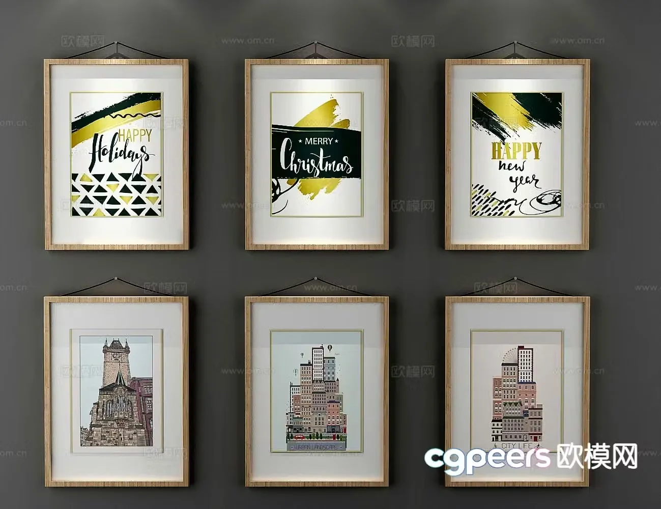 Nordic decorative painting architectural painting hanging painting 3D model