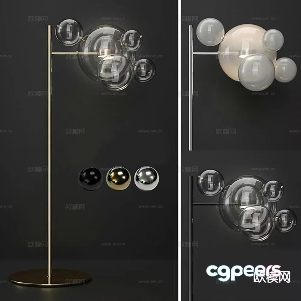 Glass floor lamp art lamp 3d model