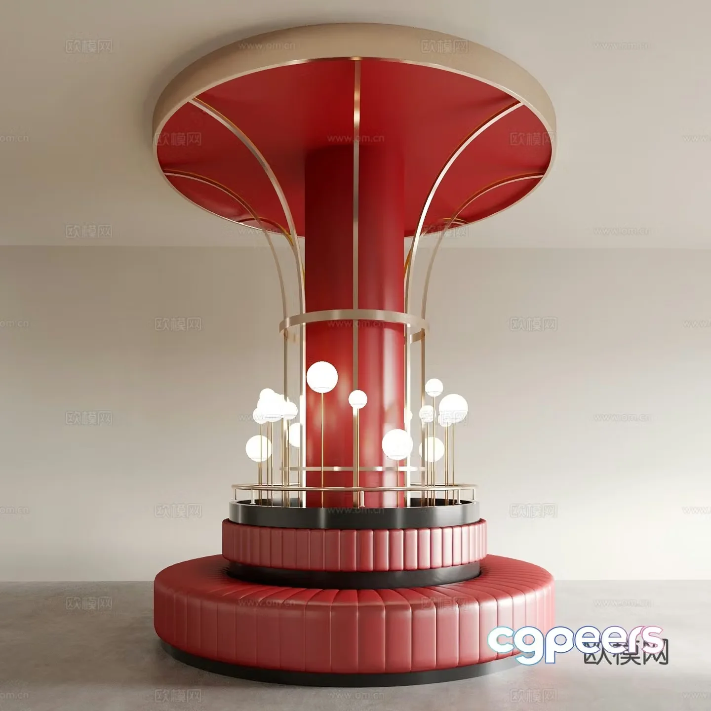Box sofa Round sofa Restaurant sofa 3D model