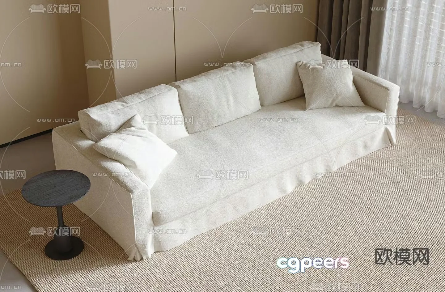 Three person sofa multi person sofa 3d model