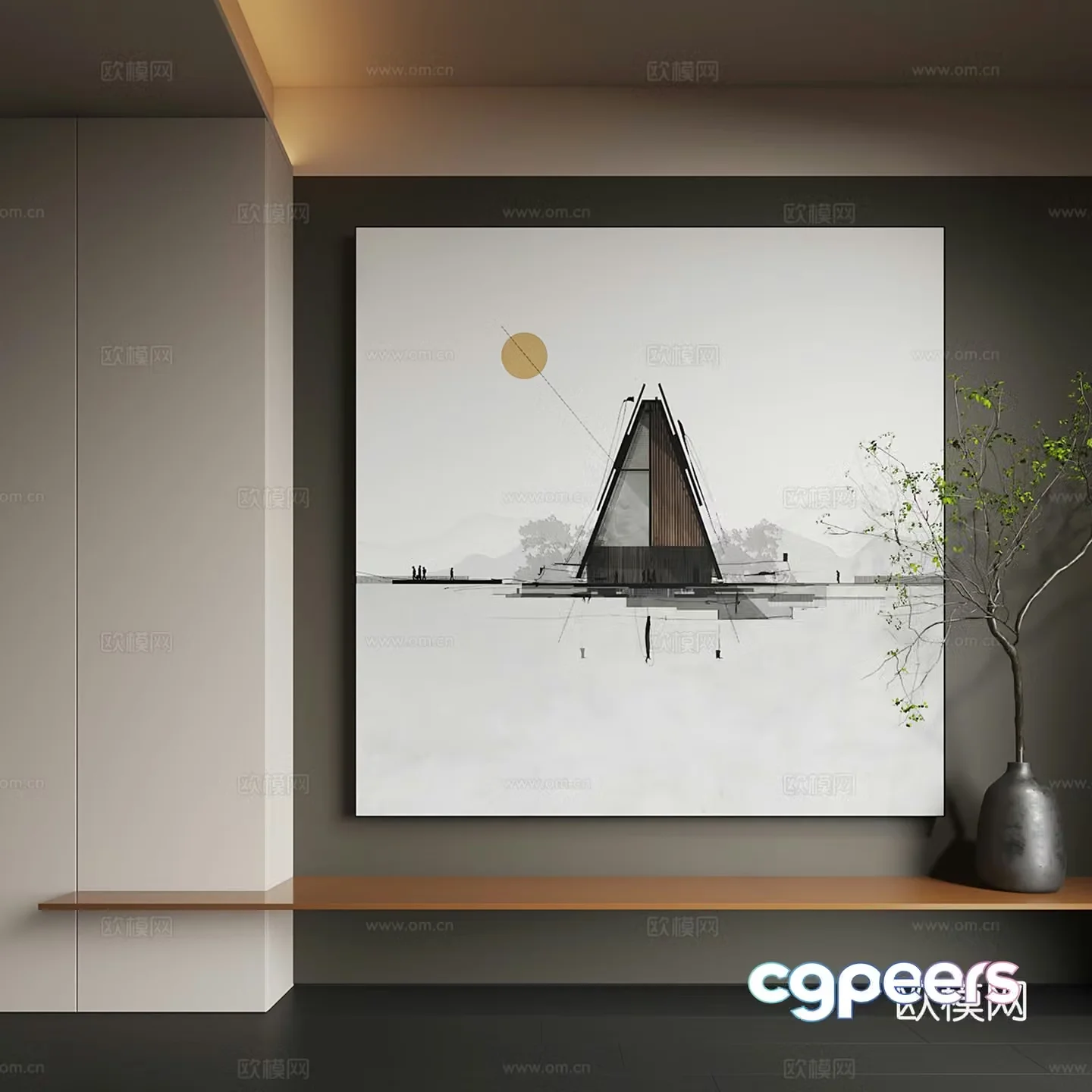 Modern hanging paintings Modern decorative paintings Abstract painting Living room hanging paintings 3d model